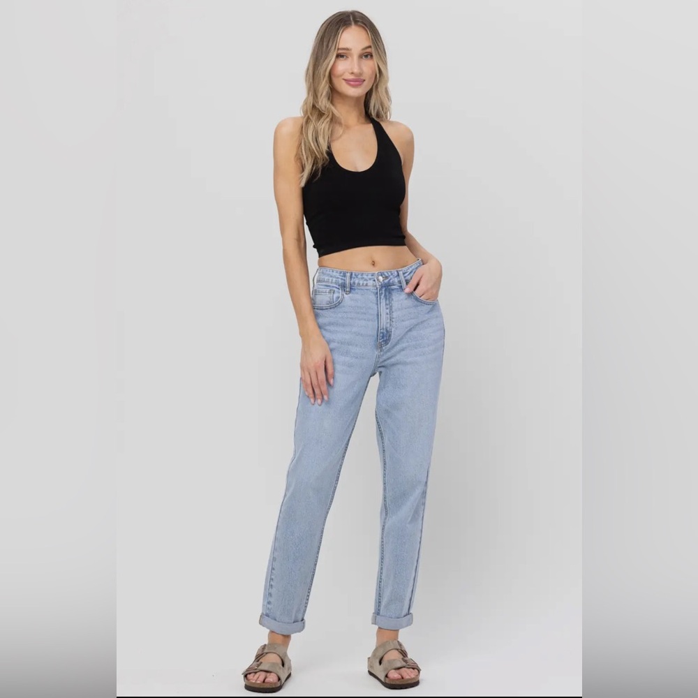 💕High Rise Mom Crop Skinny Cuff Light Denim Jeans - BRAND NEW 💕